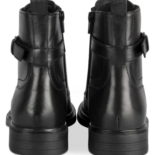 Bottines NOIR Femme CUIR Motif Uni A Enfiler