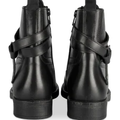 Bottines NOIR Femme CUIR Motif Uni A Enfiler