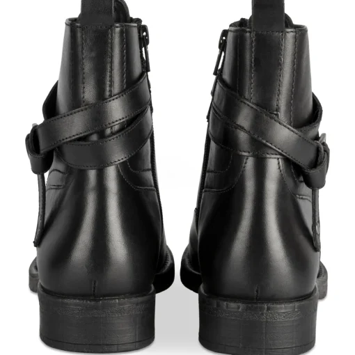 Bottines NOIR Femme CUIR Motif Uni A Enfiler