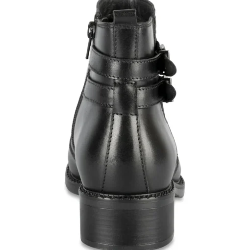 Bottines NOIR Femme CUIR Motif Uni Fermeture éclair
