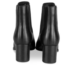 Bottines NOIR Femme CUIR Motif Uni Elastique