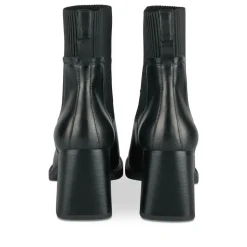 Bottines NOIR Femme CUIR Motif Uni Elastique