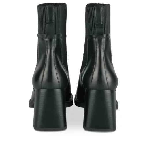 Bottines NOIR Femme CUIR Motif Uni Elastique