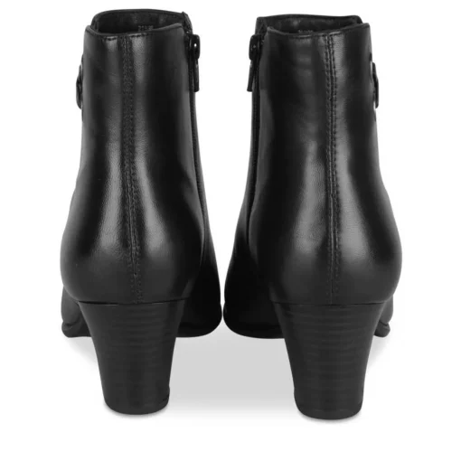 Bottines NOIR Femme CUIR Motif Uni Fermeture éclair