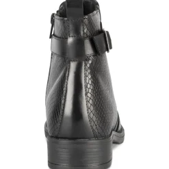 Bottines NOIR Femme CUIR Motif Uni Fermeture éclair