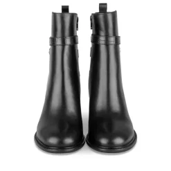 Bottines NOIR Femme CUIR Motif Animal Fermeture éclair