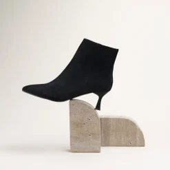 Bottines NOIR Femme CUIR Motif Uni Fermeture éclair