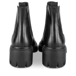 Bottines NOIR Femme CUIR Motif Uni Elastique