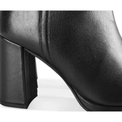 Bottines NOIR Femme CUIR Motif Uni Fermeture éclair