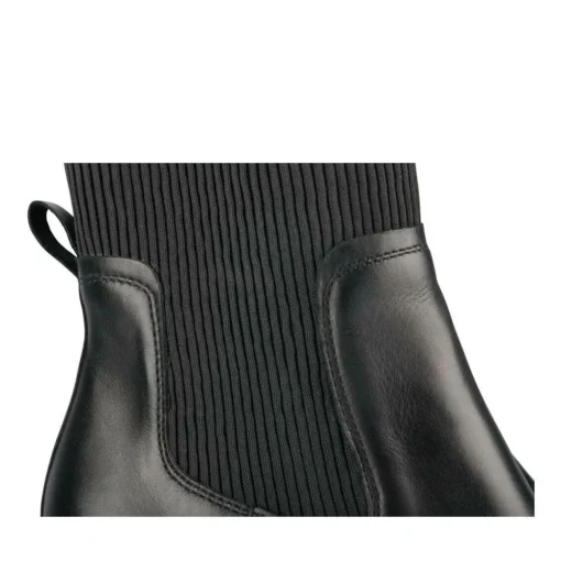 Bottines NOIR Femme CUIR Motif Uni Elastique