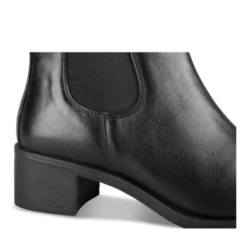 Bottines NOIR Femme CUIR Motif Uni Fermeture éclair