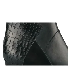 Bottines NOIR Femme CUIR Motif Animal Fermeture éclair