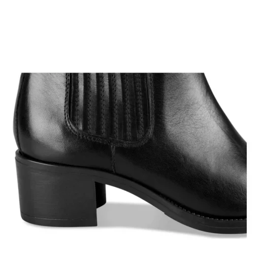 Bottines NOIR Femme CUIR Motif Uni Fermeture éclair