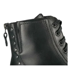 Bottines NOIR Femme CUIR Motif Clouté Lacets