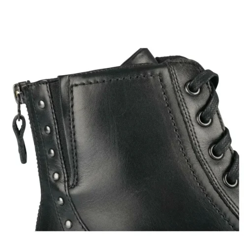 Bottines NOIR Femme CUIR Motif Clouté Lacets