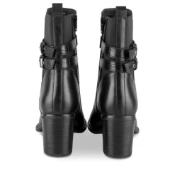 Bottines NOIR Femme CUIR Motif Animal Fermeture éclair