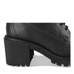 Bottines NOIR Femme CUIR Motif Uni Lacets