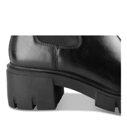 Bottines NOIR Femme CUIR Motif Uni Elastique
