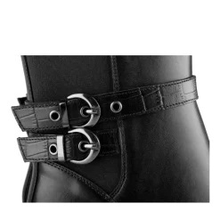Bottines NOIR Femme CUIR Motif Animal Fermeture éclair