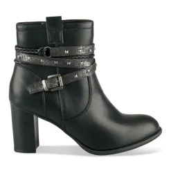 Bottines NOIR Femme Motif Clouté Fermeture éclair