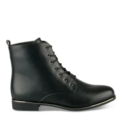 Bottines NOIR Femme Motif Uni Lacets