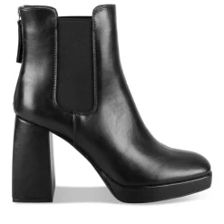 Bottines NOIR Femme Motif Uni Fermeture éclair