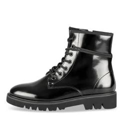 Bottines NOIR Femme Motif Uni Lacets