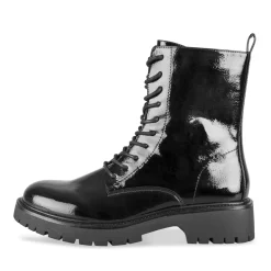 Bottines NOIR Femme Motif Vernis Fermeture éclair