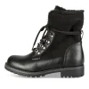 Bottines NOIR Femme Motif Fausse Fourrure Lacets