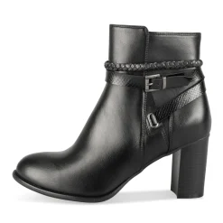 Bottines NOIR Femme Motif Uni Fermeture éclair