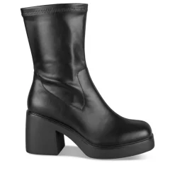 Bottines NOIR Femme Motif Uni Fermeture éclair