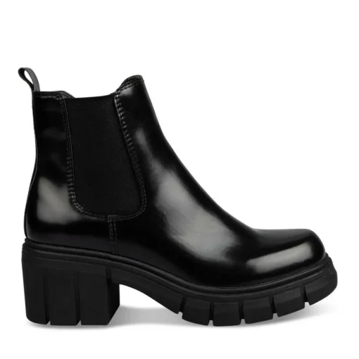 Bottines NOIR Femme Motif Vernis Elastique