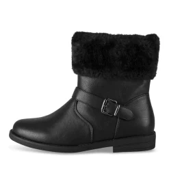 Bottines NOIR Femme Motif Fausse Fourrure Fermeture éclair