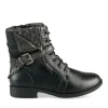 Bottines NOIR Femme Motif Chaîne Lacets