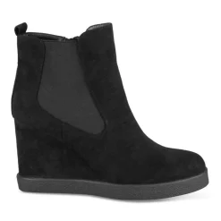 Bottines NOIR Femme Motif Uni A Enfiler