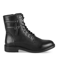 Bottines NOIR Femme Motif Uni Lacets
