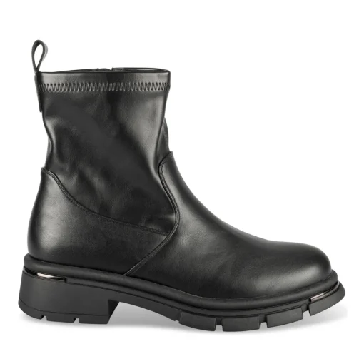 Bottines NOIR Femme Motif Uni Fermeture éclair
