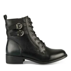 Bottines NOIR Femme Motif Animal Lacets