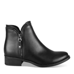 Bottines NOIR Femme Motif Uni Fermeture éclair