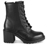 Bottines NOIR Femme Motif Uni Lacets