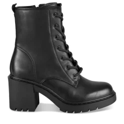 Bottines NOIR Femme Motif Uni Lacets