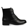 Bottines NOIR Femme Motif Uni Lacets