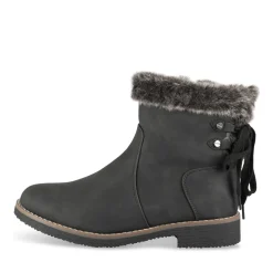 Bottines NOIR Femme Motif Fausse Fourrure Fermeture éclair