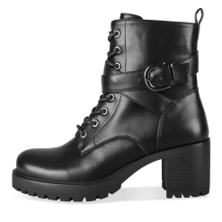 Bottines NOIR Femme Motif Uni Lacets