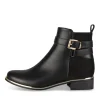 Bottines NOIR Femme Motif Uni Boucle + Fermeture éclair