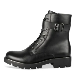 Bottines NOIR Femme Motif Uni Lacets