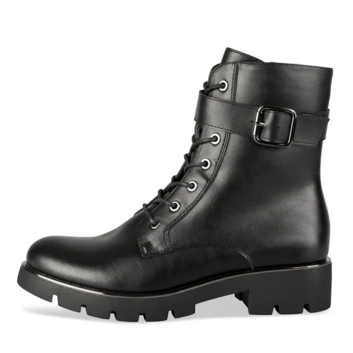 Bottines NOIR Femme Motif Uni Lacets