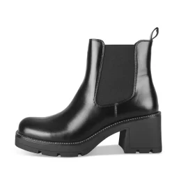 Bottines NOIR Femme Motif Uni Elastique