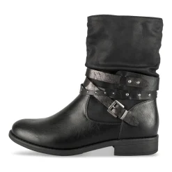 Bottines NOIR Femme Motif Chaîne Fermeture éclair