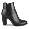 Bottines NOIR Femme Motif Uni Elastique